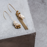 Asymmetric Petal Pearl Earring