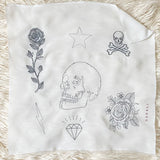ROSE SKULL SCARF WHITE