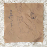 Kitten Dagger Tattoo Hanky