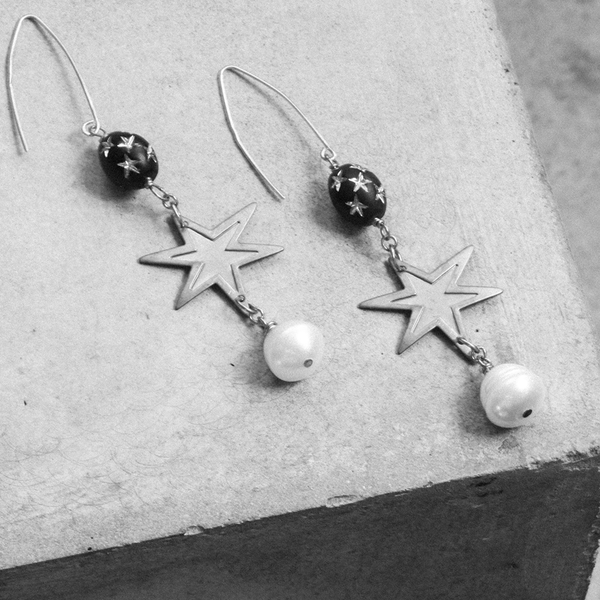 Galaxy Earring W/ Baroque Pearl